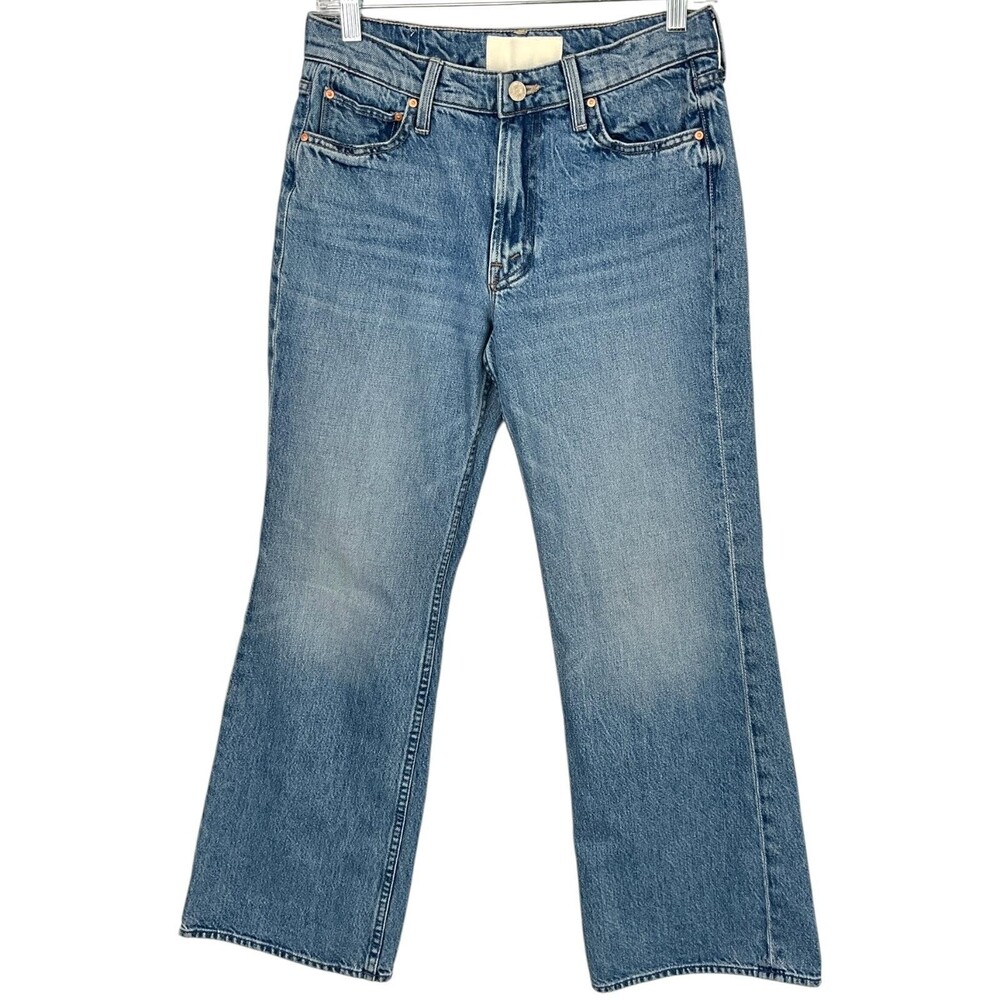 Mother Superior The Bookie Flood Jeans Womens 26 Blue High Rise Flared Leg Crop